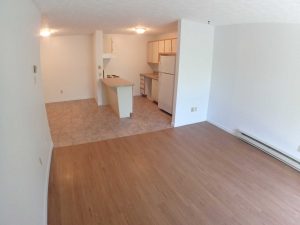 2 Bedrooms - Living room & kitchen - Oxford Residence - Affordable Rents in Lennoxville, Sherbrooke Spacious & clean apartments